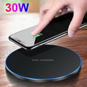 30W Qi Wireless Charger Fast Charging Pad Mat For iPhone 12 12Pro 11 11Pro XS 8